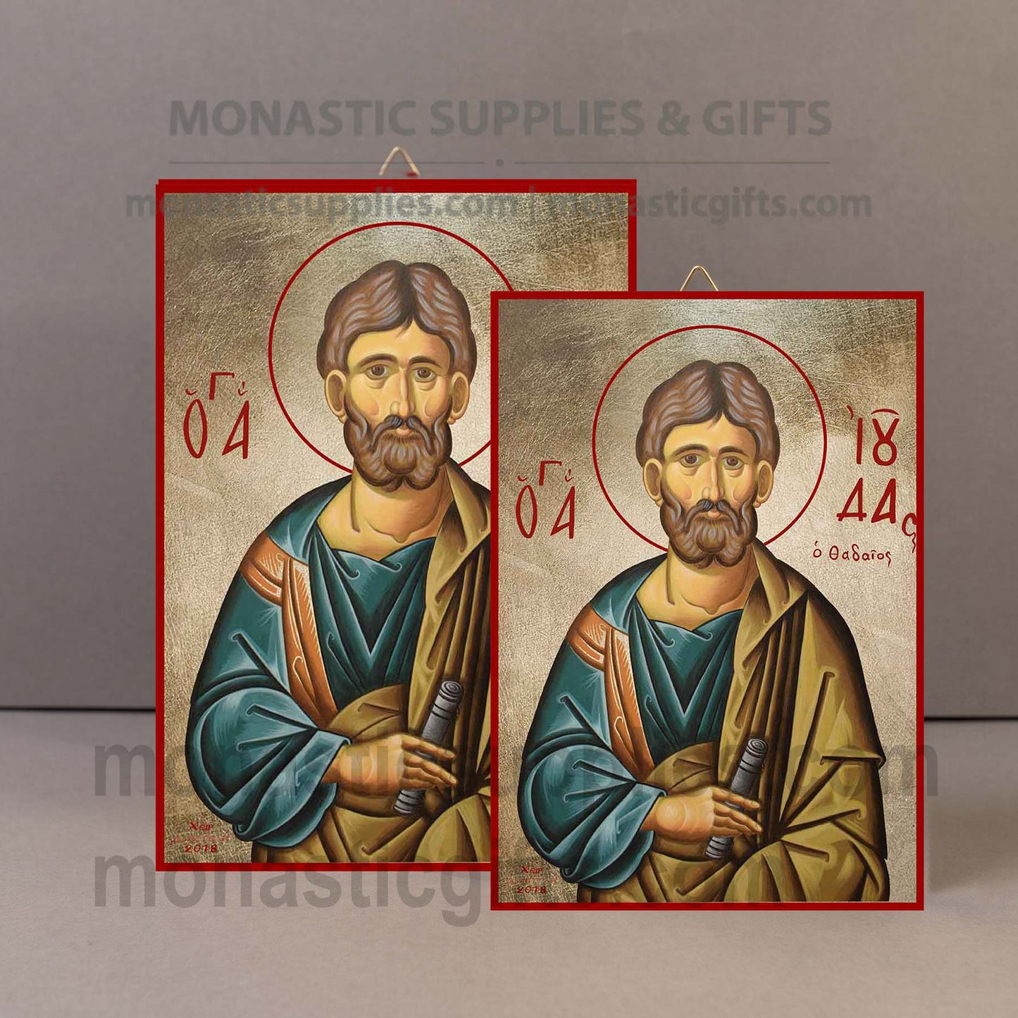 Saint Jude Thaddeus the Apostle Orthodox Icon - Handcrafted Gold Leaf Canvas Byzantine Wooden Panel Icon with Certificate