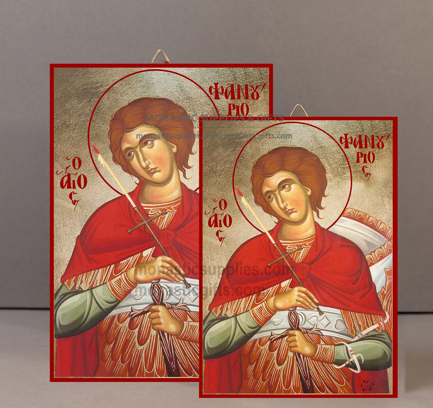 Saint Phanourios the Great Martyr Orthodox Icon - Patron of Lost Things, Revelation & Finding Hope - Handcrafted Gold Leaf Canvas Byzantine Wooden Panel Icon with Certificate
