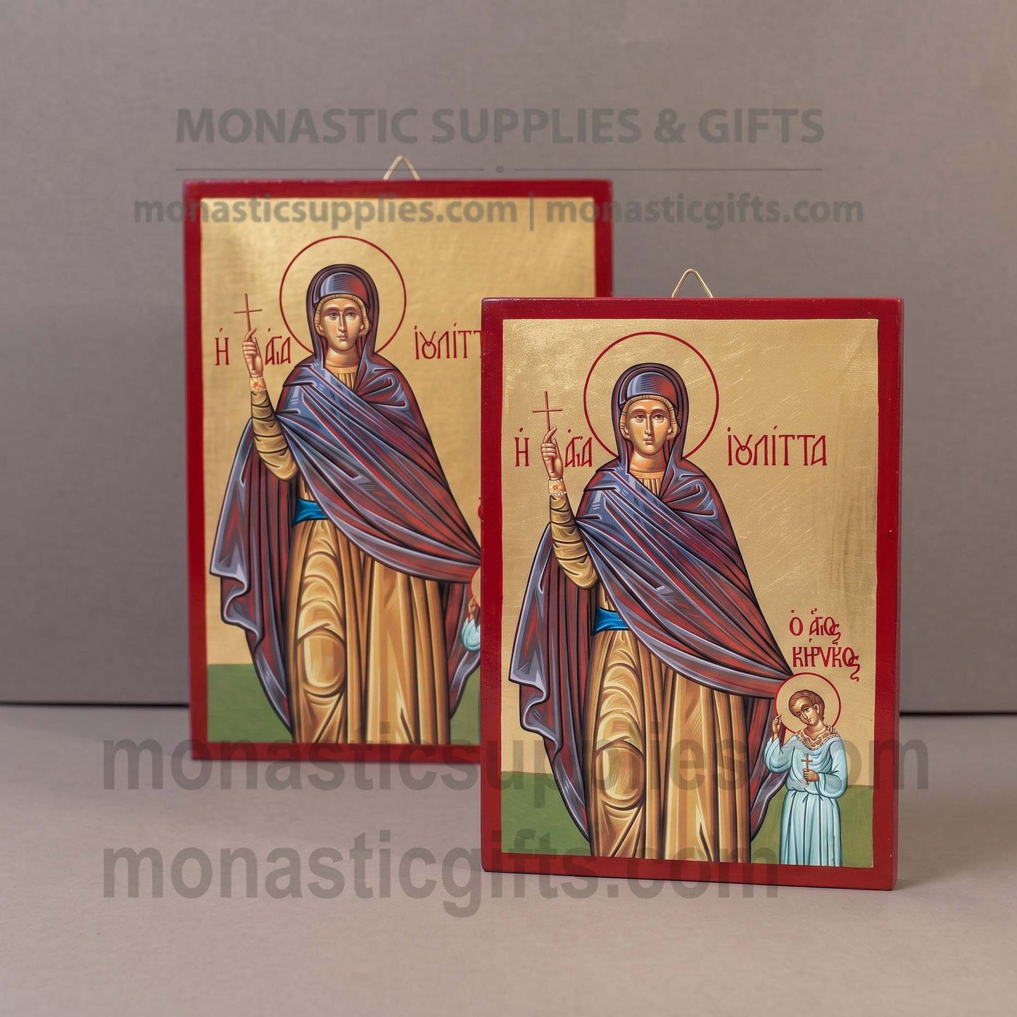 Saint Jude Thaddeus the Apostle OSaints Julitta and Kirikos Orthodox Icon - Handcrafted Gold Leaf Canvas Byzantine Wooden Panel Icon with Certificaterthodox Icon - Handcrafted Gold Leaf Canvas Byzantine Wooden Panel Icon with Certificate