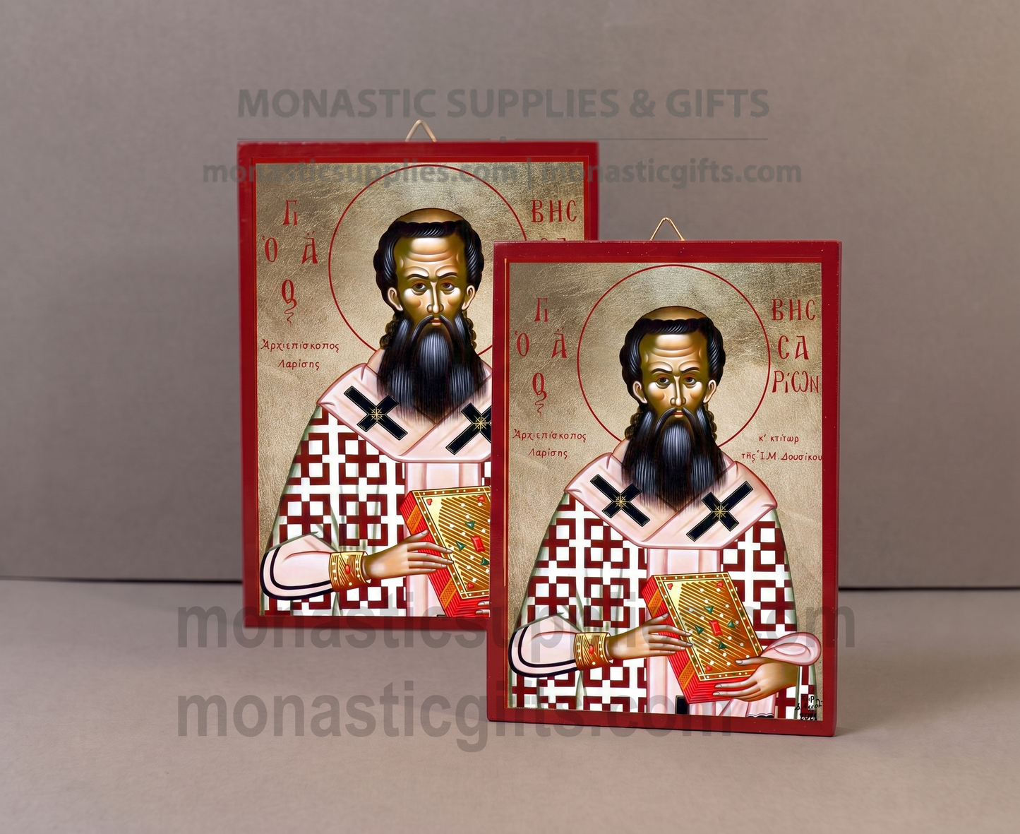 Saint Bessarion Orthodox Icon - Handcrafted Gold Leaf Canvas Byzantine Wooden Panel Icon with Certificate