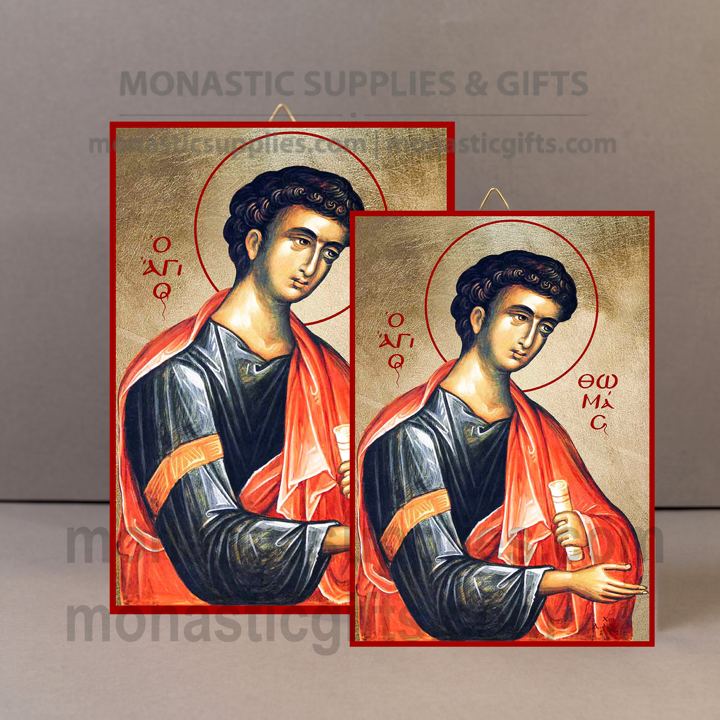 Saint Thomas the Apostle Orthodox Icon - Handcrafted Gold Leaf Canvas Byzantine Wooden Panel Icon with Certificate
