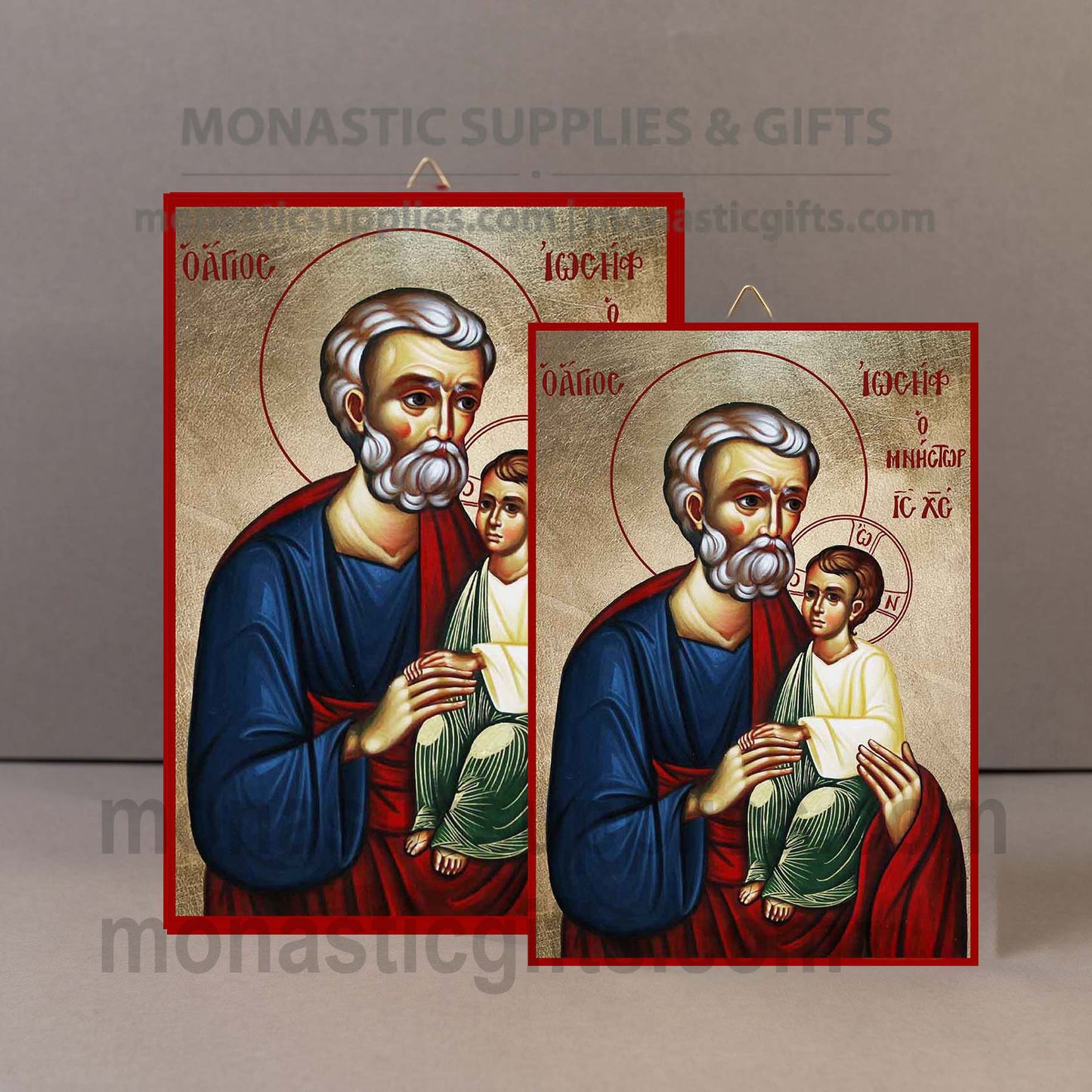 Saint Joseph the Betrothed Orthodox Icon - Handcrafted Gold Leaf Canvas Byzantine Wooden Panel Icon with Certificate