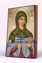 Saint Virginia Byzantine Icon – Handmade Wooden Orthodox Icon on Gold Silk Canvas, Various Sizes