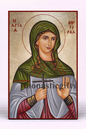 Saint Virginia Byzantine Icon – Handmade Wooden Orthodox Icon on Gold Silk Canvas, Various Sizes