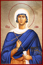 Saint Daria Byzantine Icon – Handmade Wooden Orthodox Icon on Gold Silk Canvas, Various Sizes
