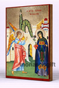 Saint Irene of Chrysovalantou Byzantine Icon – Handmade Wooden Orthodox Icon on Gold Silk Canvas, Various Sizes