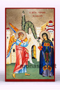 Saint Irene of Chrysovalantou Byzantine Icon – Handmade Wooden Orthodox Icon on Gold Silk Canvas, Various Sizes