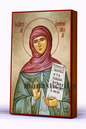 Saint Emmelia Byzantine Icon – Handmade Wooden Orthodox Icon on Gold Silk Canvas, Various Sizes