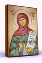 Saint Emmelia Byzantine Icon – Handmade Wooden Orthodox Icon on Gold Silk Canvas, Various Sizes