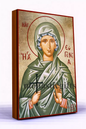 Saint Eugenia Byzantine Icon – Handmade Wooden Orthodox Icon on Gold Silk Canvas, Various Sizes