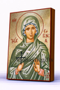 Saint Eugenia Byzantine Icon – Handmade Wooden Orthodox Icon on Gold Silk Canvas, Various Sizes