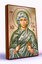 Saint Eugenia Byzantine Icon – Handmade Wooden Orthodox Icon on Gold Silk Canvas, Various Sizes