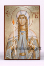 Saint Genevieve Byzantine Icon – Handmade Wooden Orthodox Icon on Gold Silk Canvas, Various Sizes