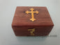 Handmade wood Box with Christian Cross and metallic elements - - Decorative box - Rustic wood box - Jewelry box