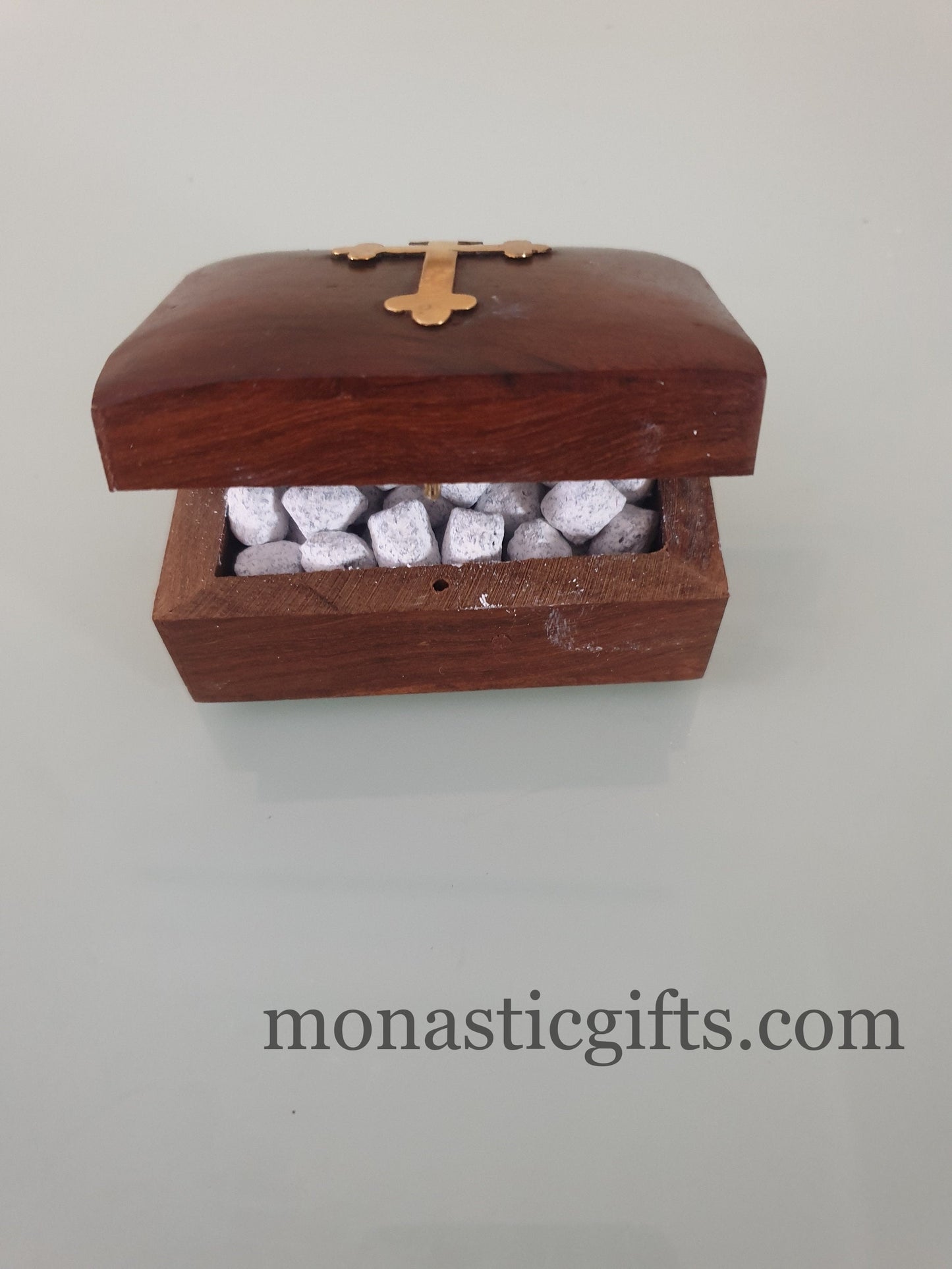 wooden Box with Christian Cross and metallic elements Handmade  - Decorative box - Rustic wood box - Jewelry box