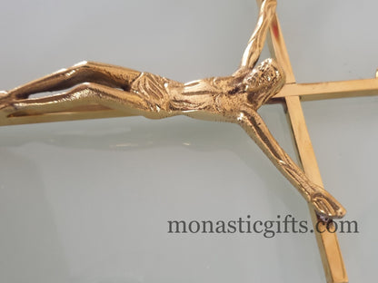 Crucifix Bronze, Crucifix Antique, Authentic 100% brass cross wall Hanging