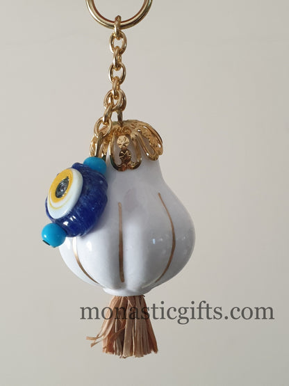 Garlic charm with evil eye Lucky charm.