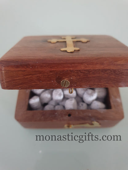 Handmade wood Box with Christian Cross and metallic elements - - Decorative box - Rustic wood box - Jewelry box