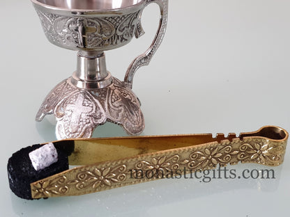 Vintage brass charcoal tongs ,brass charcoal tongs for lighting Incense With free Gifts