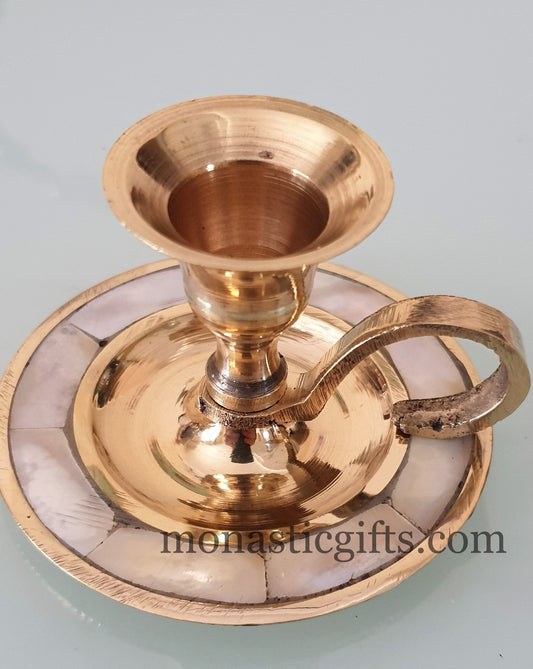 Brass Candlestick Candle Holder Hand made 100% Authentic beatiful candle holder a perfect Christian  Gift