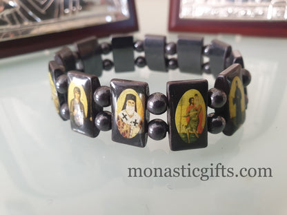 Holy Bracelet made of stones - Bracelet with Holy Icons , Gift of faith, hope, love and healing to someone you care about