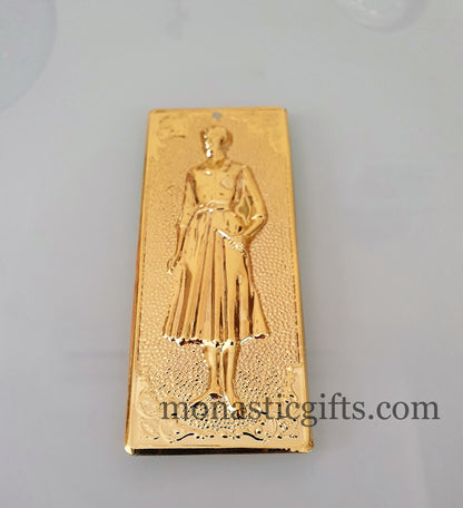 tama votive offering "Woman" Colored Gold votive, Byzantine Greek  Eastern Orthodox Promise Icon, Ex Voto