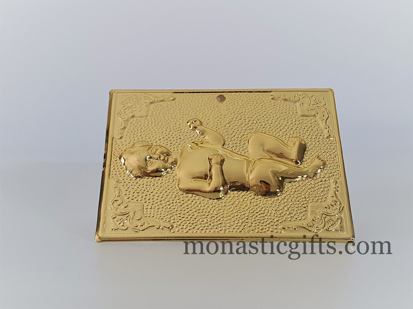 tama votive offering Baby Gold Colored votive, Byzantine Greek Eastern Orthodox Promise Icon, Ex Voto