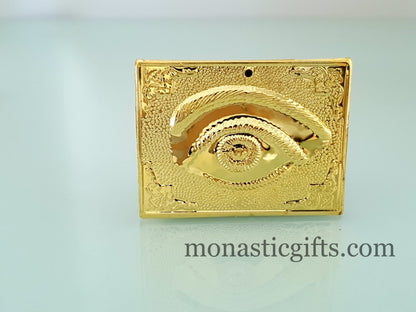 tama votive offering The Eye Gold Colored votive, Byzantine Greek Eastern Orthodox Promise Icon, Ex Voto