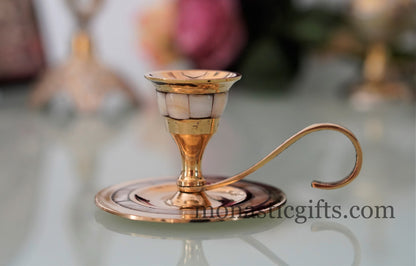 Brass  Candlestick Candle Holder with Sea shell Hand made brass candle holder 100% Authentic beatiful candle holder a perfect Gift