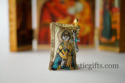 Orthodox Special Amulet Rectangular pendant with Saint Spyridon ,FIlachto ,Filakto ,Filaxto Orthodoxer Glücksbringer