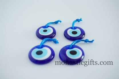 Blue evil eye glass  4Pcs 3cm -  evil eye  - glass Greek evil eye-Turkish nazar boncuk a perfect Idea for Gifts Home Decor 4 pieces