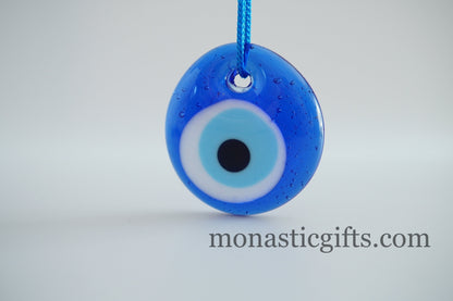 Blue evil eye glass  4Pcs 3cm -  evil eye  - glass Greek evil eye-Turkish nazar boncuk a perfect Idea for Gifts Home Decor 4 pieces