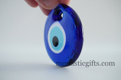 Blue evil eye glass  1 Pcs 7 cm -  evil eye  - glass Greek evil eye-Turkish nazar boncuk a perfect Idea for Gifts Home Decor 1 pieces