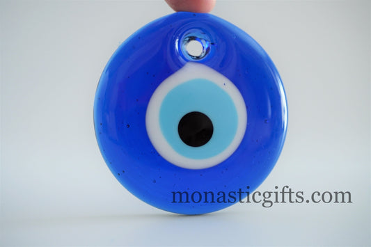 Blue evil eye glass  1 Pcs 7 cm -  evil eye  - glass Greek evil eye-Turkish nazar boncuk a perfect Idea for Gifts Home Decor 1 pieces