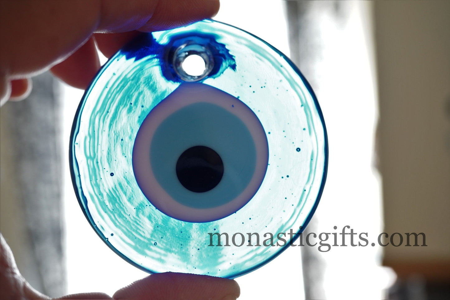 Blue evil eye glass  1 Pcs 7 cm -  evil eye  - glass Greek evil eye-Turkish nazar boncuk a perfect Idea for Gifts Home Decor 1 pieces