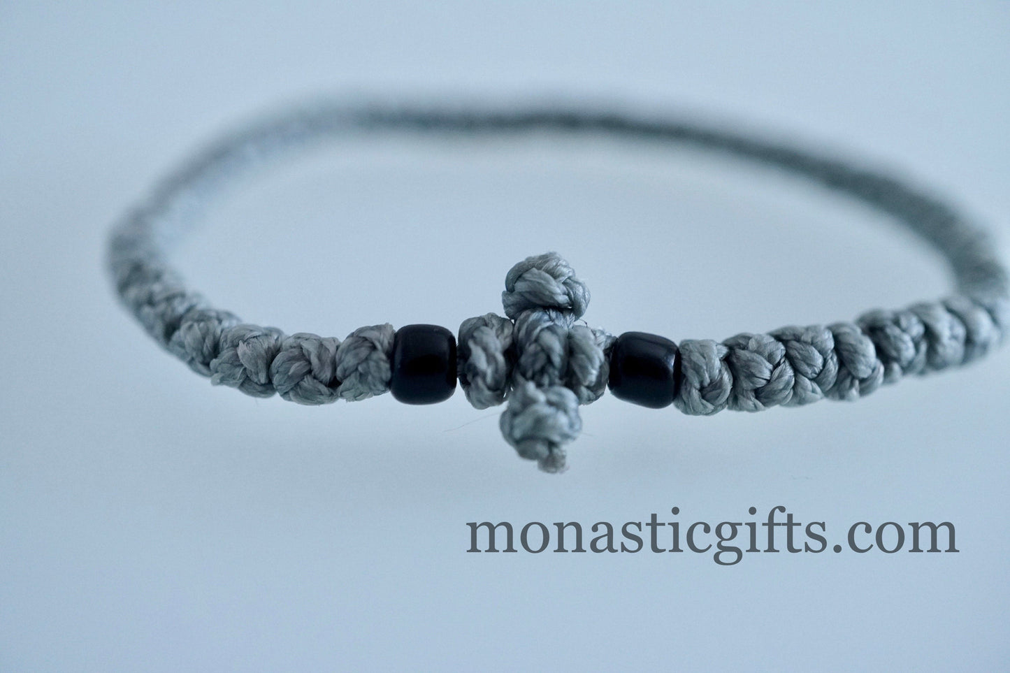 Handmade Greek Orthodox Waxed Prayer Bracelet - Adjustable Thin Komboskini Rope with Beads