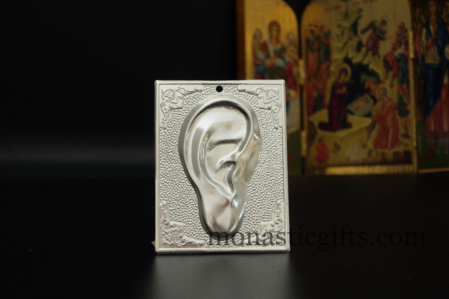 tama votive offering ear votive, Byzantine Greek  Eastern Orthodox Promise Icon, Ex Voto