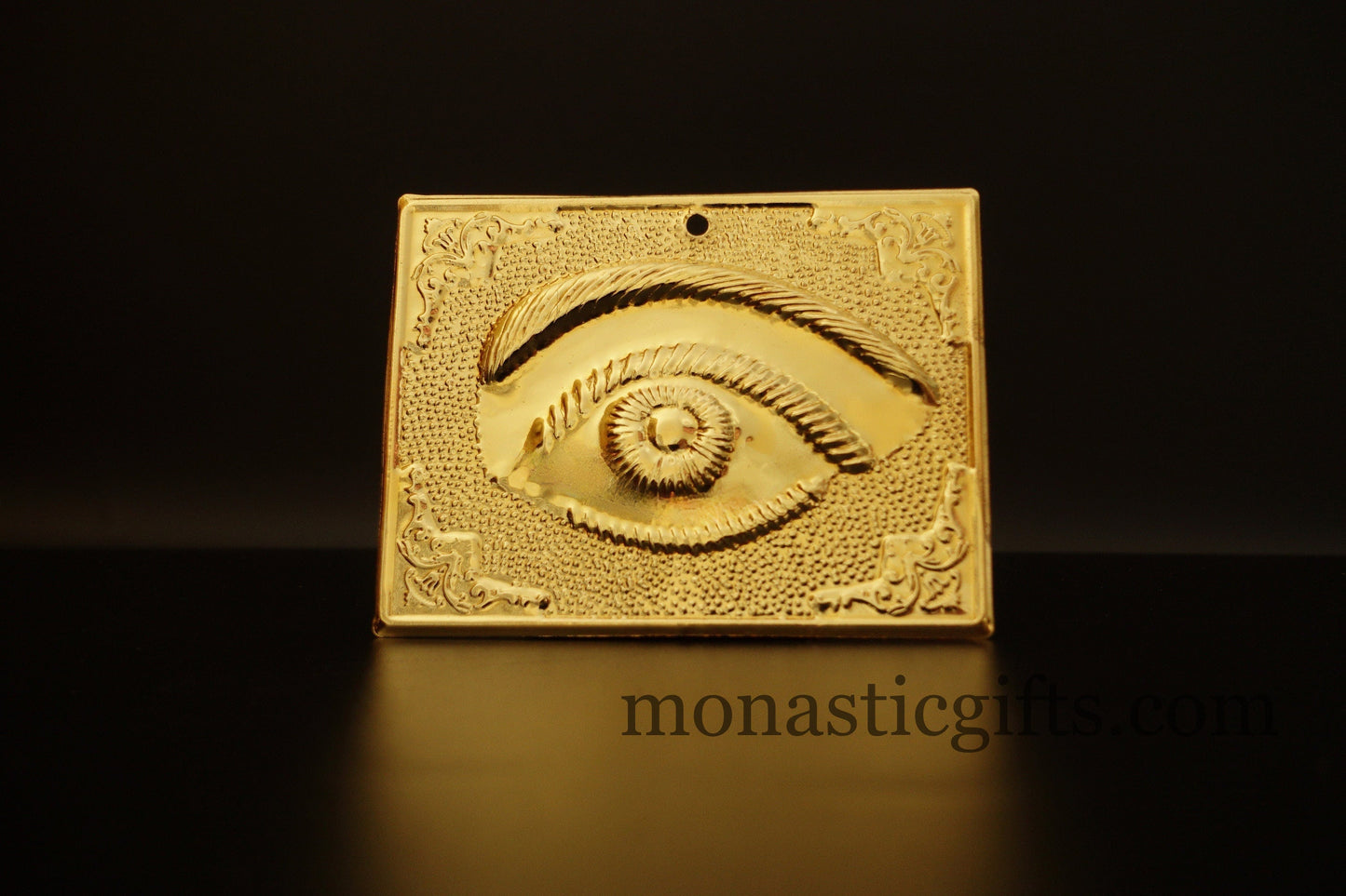 tama votive offering The Eye Gold Colored votive, Byzantine Greek Eastern Orthodox Promise Icon, Ex Voto