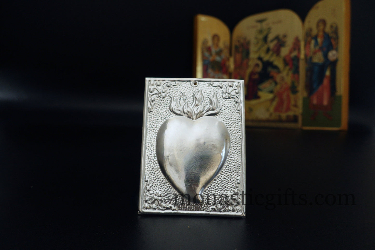 tama votive offering Heart votive, Byzantine Greek Eastern Orthodox Promise Icon, Ex Voto