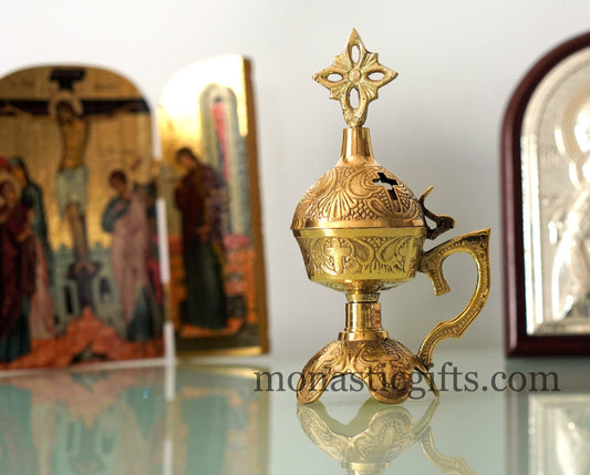 Incense Burner ,Handmade Burner with handle Christian Artefact With free Gifts