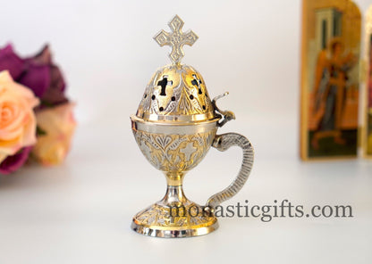 Incense Burner Handmade, Perfume burner with handle Christian Artefact With free Gifts