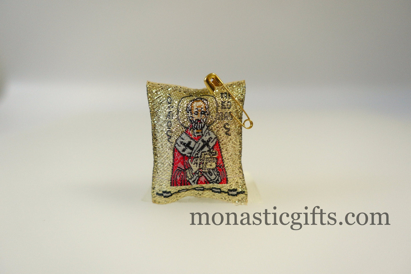 Amulet Rectangular pendant with Saint Nicholas and Mother of God ,FIlachto ,Filakto ,Filaxto Orthodoxer Glücksbringer