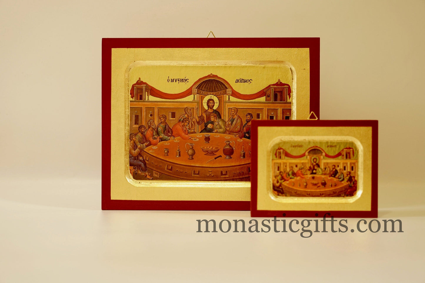 The Last Supper icon, Holy Communion  icon Greek  Orthodox IconLast Supper , Byzantine art wall hanging icon on wood plaque, religious gift