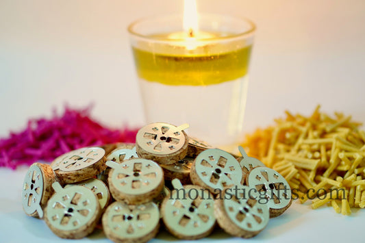 Round Cork Floats for Vigil Oil Lamp Wicks ,Floating Candles, Prayer Corner Bulk Savings.