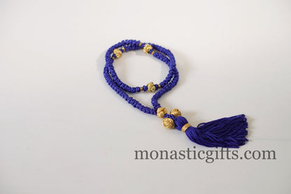 Prayer Rope 100 Knots (with golden Thread Karidokompos) - Prayer Rope 100 knots -  Rosary 100 Knots -  Rosario - Komboskini - Rosenkranz