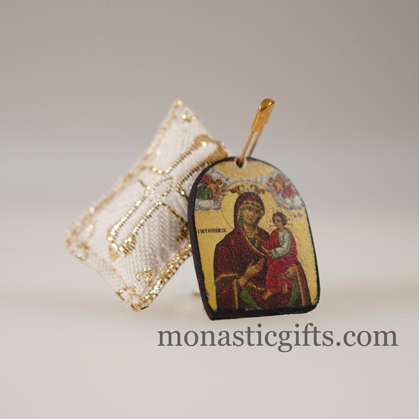 Amulet Orthodox Φυλακτο ,Rectangular pendant with handmade icon of Mother of God,FIlachto ,Filakto ,Filaxto Orthodoxer Glücksbringer