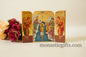 Triptych wooden Icon with Baptism of Jesus Christ by St John the Baptistand and the Holy Theotokos , Greek Orthodox Icon , Gift