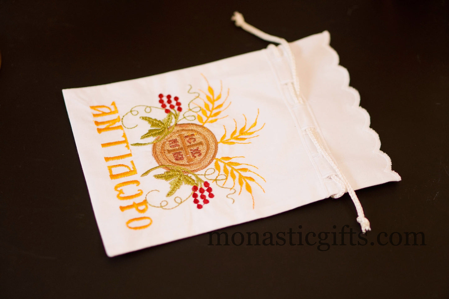 Embroidered Cotton Cloth Pouch for Prosphora, bread pouch , Cloth Pouch for Prosphora, Orthodox Communion Bread Antidoron.