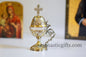 Incense Burner Handmade - Perfume burner - Thurible Censer Silver Gold Metal Little Church with handle Christian  With free Gifts