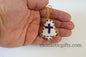 Christian traditional amulet with beads and gold thread Bell pendant  ,Filakto , very beautiful like jewl